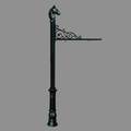 Qualarc Sign System w/Horse Head Finial & Ornate Base, Black color REPST-701-BL